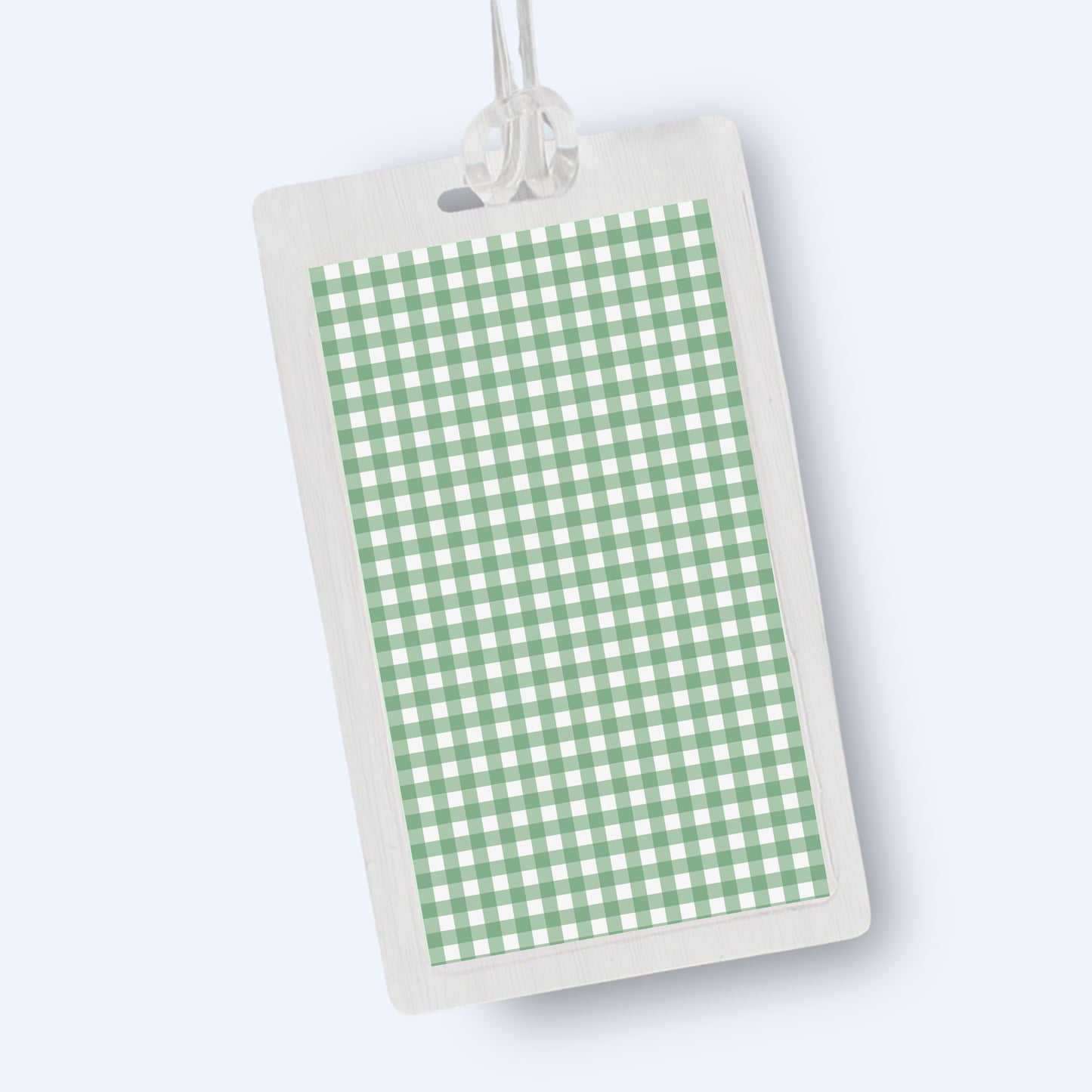 Green Gingham Golf Bag Tag