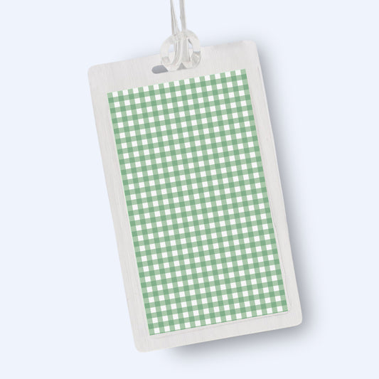 Green Gingham Golf Bag Tag