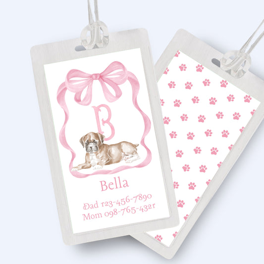 Watercolor Puppy Bag Tag
