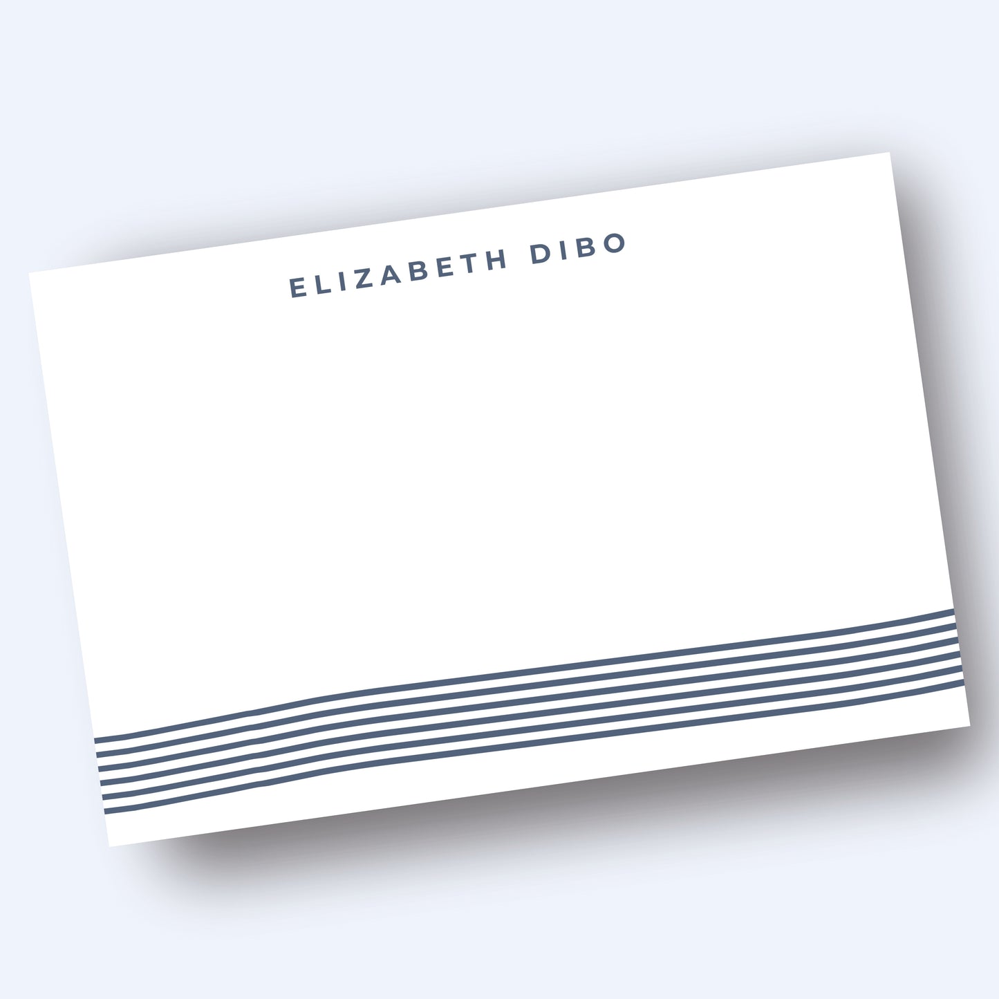 Blue-Gray Preppy Wavy Lines Stationery