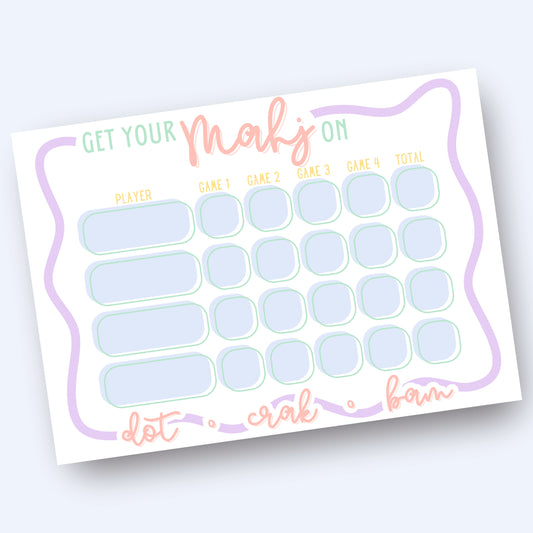 Get Your Mahj On Scorecard—Sorbet