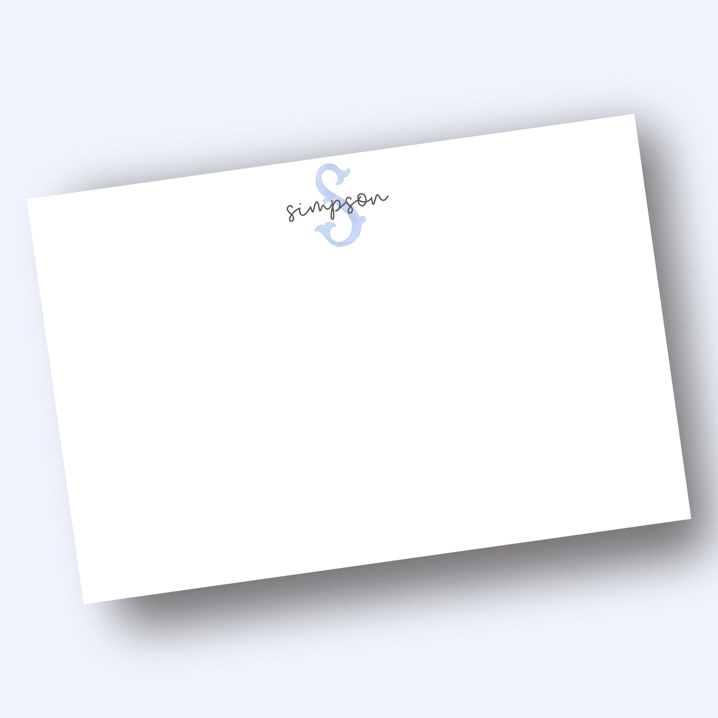 Watercolor Initial Script Stationery