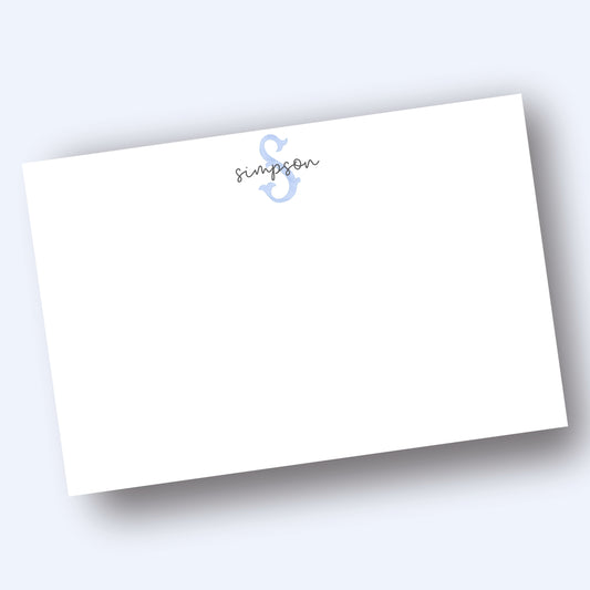 Watercolor Initial Script Stationery