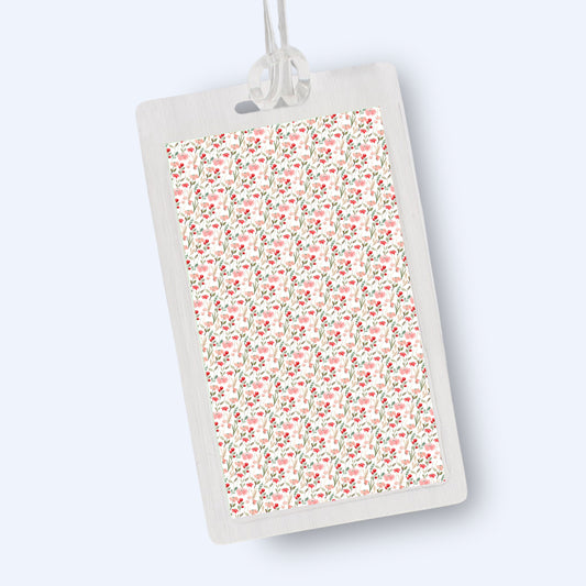 Pink Watercolor Floral Ribbon Bag Tag